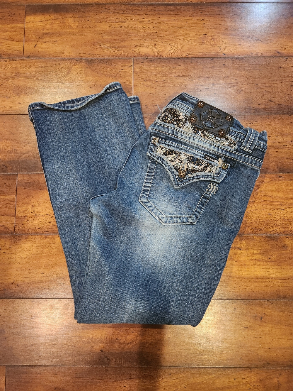 Miss Me Blue Embellished Boot Cut Jeans